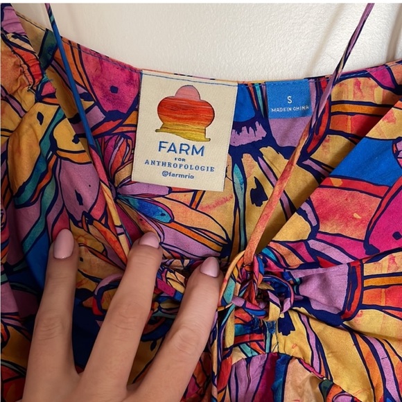 FARM RIO FLORAL PUFF SLEEVE BLOUSE SZ S - Picture 2 of 2